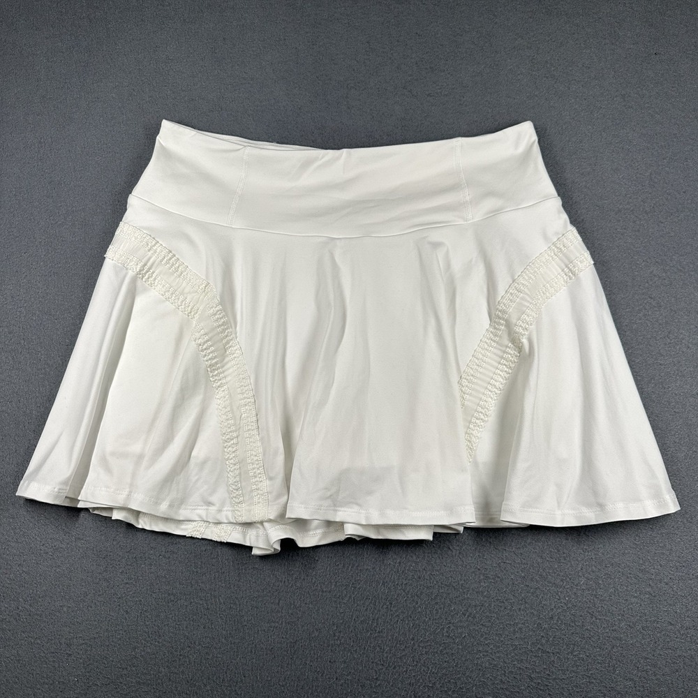 FP Movement Pleats and Thank You Skort Womens XL White Tennis Skirt Yoga